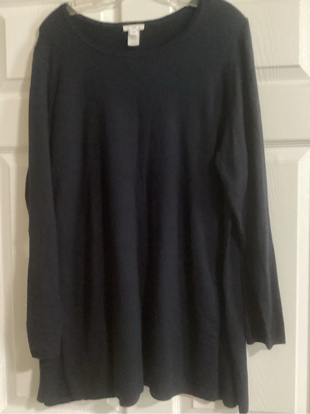 J. Jill Navy Crewneck Long-Sleeve Sweater NWOT.